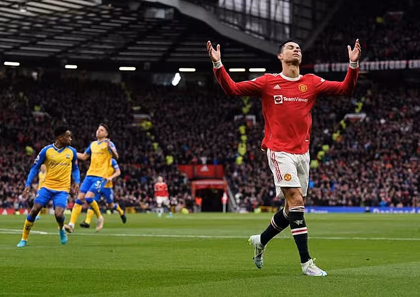Cristiano Ronaldo shows his frustration
