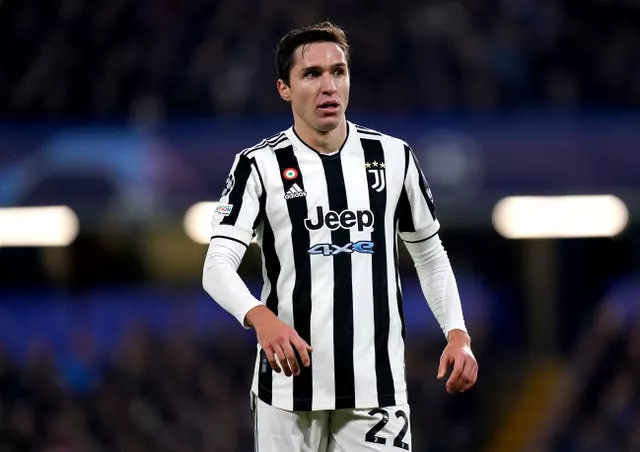 Juventus’ Federico Chiesa during a Champions League Group H match at Chelsea