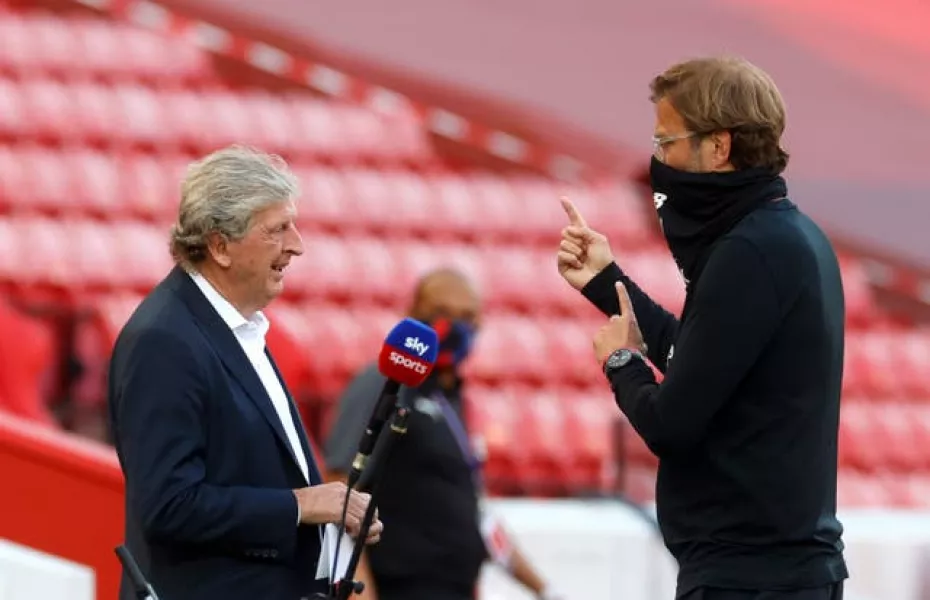 Jurgen Klopp faces former Liverpool manager Roy Hodgson at Selhurst Park on Saturday lunchtime
