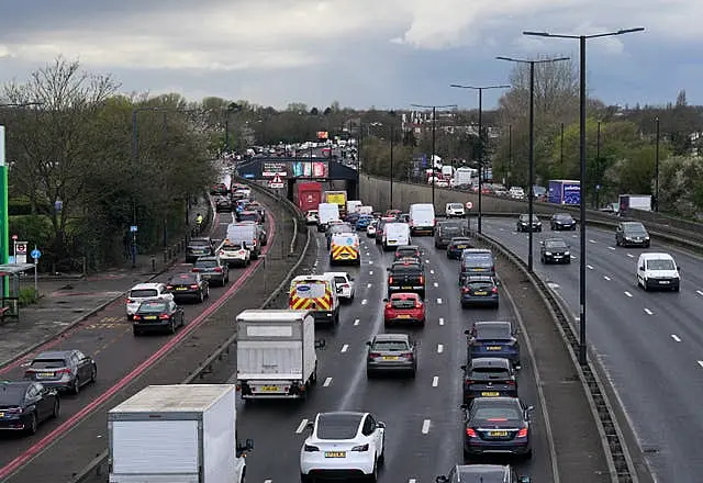 Traffic on the A40 near Perivale junction, as the getaway begins for the Easter weekend