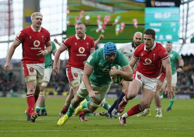 Tadhg Beirne secured Ireland's bonus-point in the round-three win over Wales