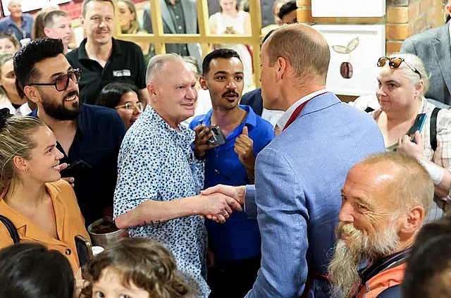 William shaking hands with Paul Gascoigne