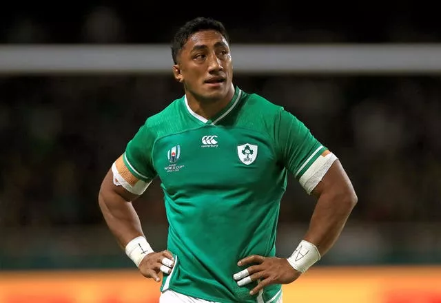 Ireland centre Bundee Aki was sent off on his last World Cup outing