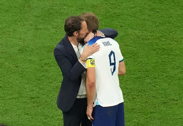 Gareth Southgate consoles Harry Kane after his missed penalty 
