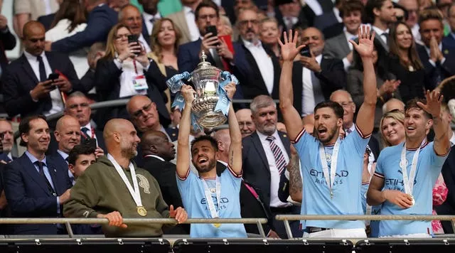 Bernardo Silva lifts the FA Cup at Wembley 