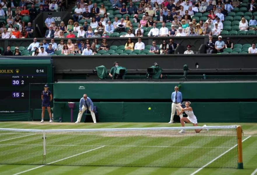 Karolina Pliskova in action during the semi-final