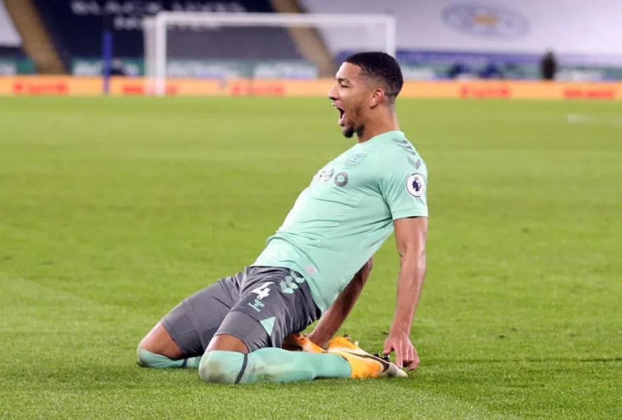 Mason Holgate celebrates his goal 