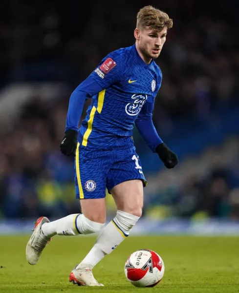 Chelsea’s Timo Werner with the ball at his feet 
