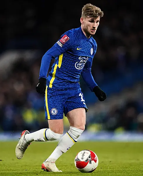 Chelsea’s Timo Werner with the ball at his feet 