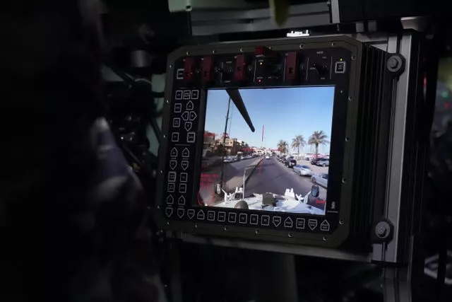 A display inside an armoured vehicle