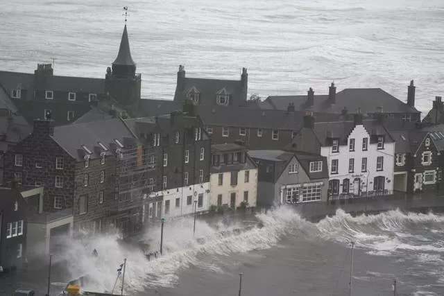 Stonehaven harbour was part of the area covered by the red warning 