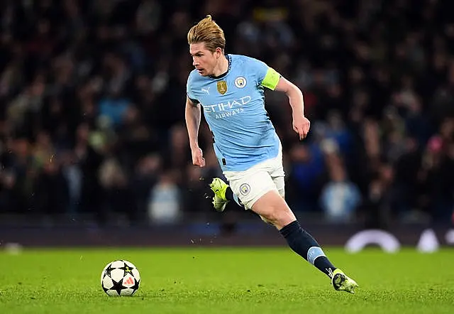 Kevin De Bruyne in possession of the ball during a game