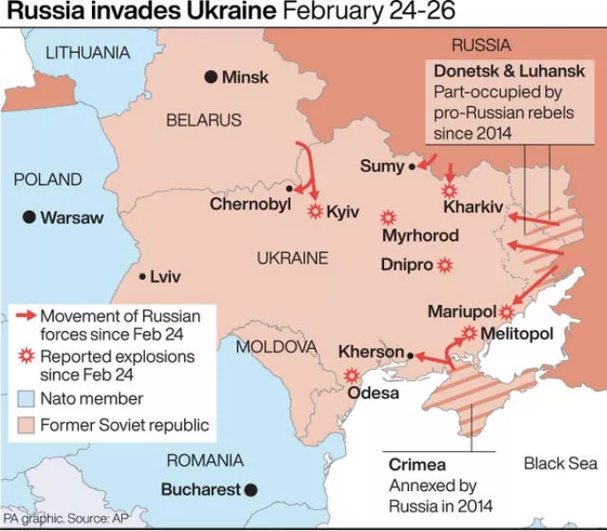 Ukraine invasion graphic