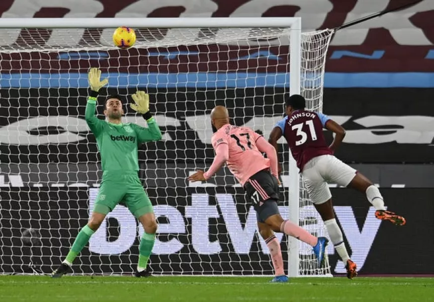 West Ham goalkeeper Lukasz Fabianski saves an effort from David McGoldrick