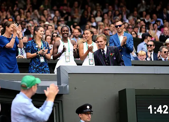 Laura Robson , XXXX and Eden Silva (left to right) had a close-up view of the performance