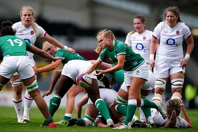 Ireland’s Kathryn Dane (centre) has a fresh perspective on rugby and life after recovering from a stroke