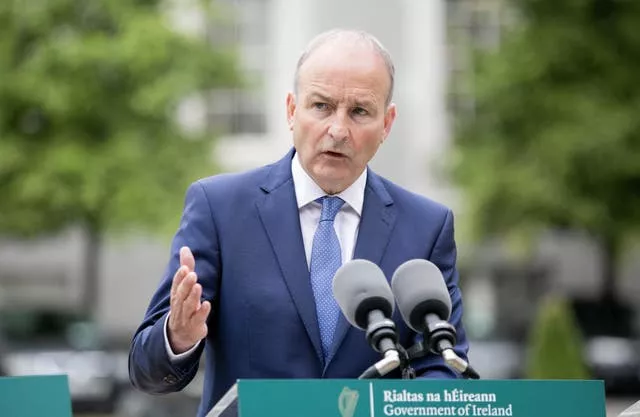 Micheal Martin at Government Buildings in Dublin