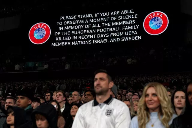 A moment of silence is held at Wembley