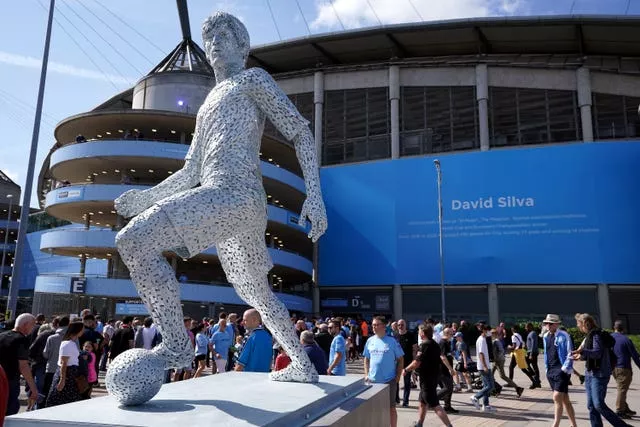 A statue of David Silva was unveiled outside of the Etihad Stadium