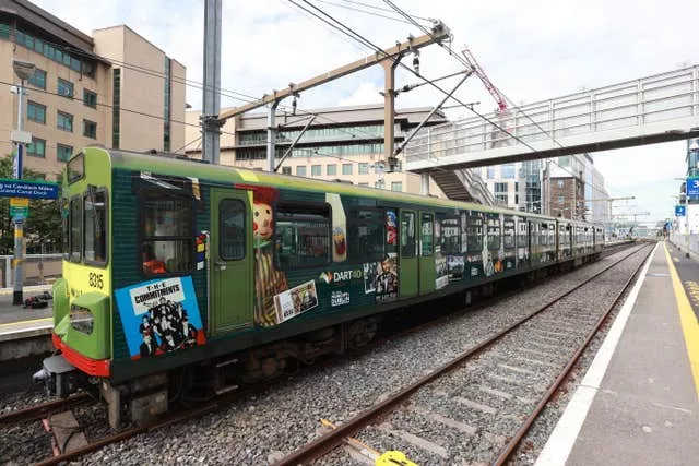 A Dart train with a new livery marking the service's 40th anniversary 