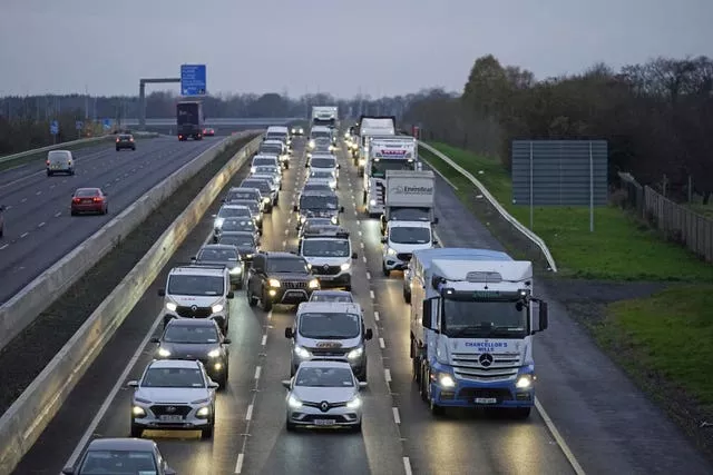 Congestion on the M7 near Naas, in Co Kildare