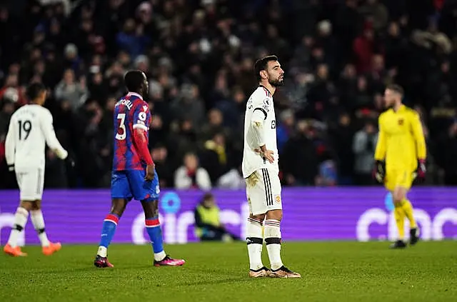 Manchester United were denied a win at the death by Crystal Palace on Wednesday