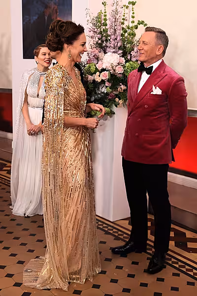 The Duchess of Cambridge speaks with Daniel Craig (Chris Jackson/PA)