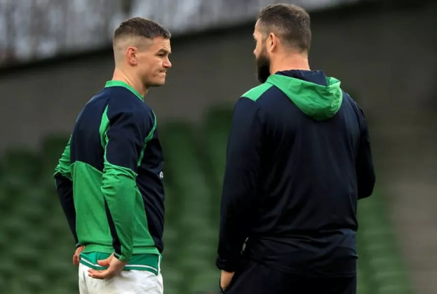 Johnny Sexton, left, apologised to head coach Andy Farrell following Ireland's loss to France