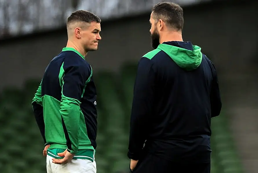 Johnny Sexton, left, apologised to head coach Andy Farrell following Ireland's loss to France