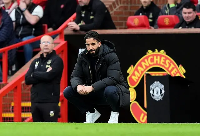 Ruben Amorim on the sidelines