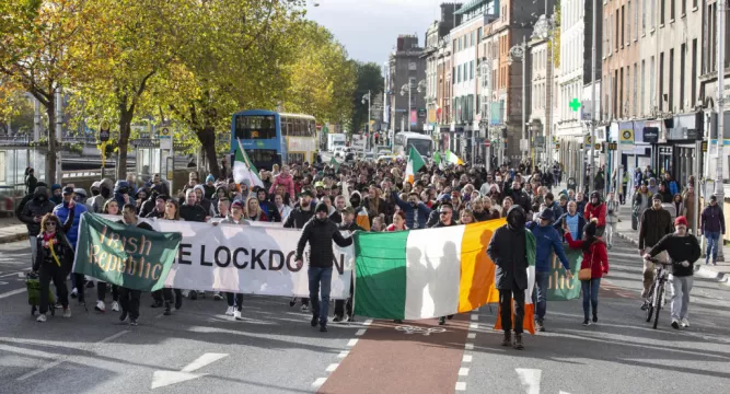 Gardaí Arrest 11 People At Anti-Lockdown Protest In Dublin