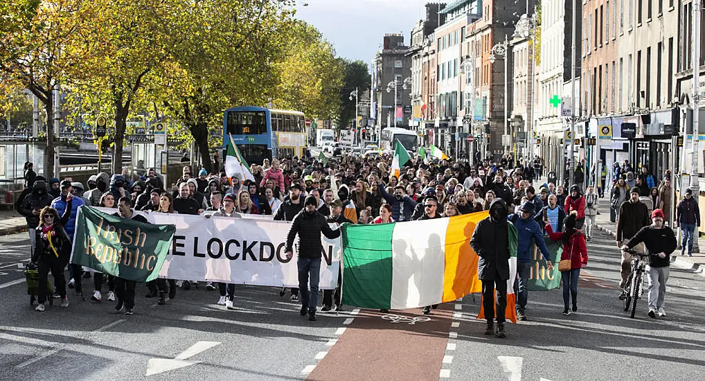 Gardaí Arrest 11 People At Anti-Lockdown Protest In Dublin