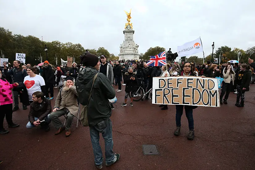 Police Make Arrests At Anti-Lockdown Protest In Central London