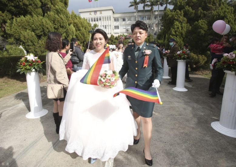 Two Same-Sex Couples Make History In Taiwan Military Mass Wedding