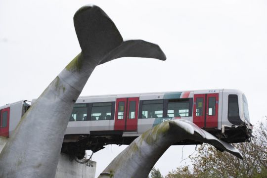 What A Fluke: Dutch Whale Tail Sculpture Catches Train