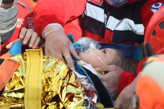Rescuers In Turkey Pull Girl Alive From Rubble Four Days After Quake