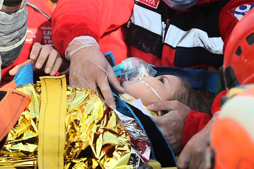 Rescuers In Turkey Pull Girl Alive From Rubble Four Days After Quake