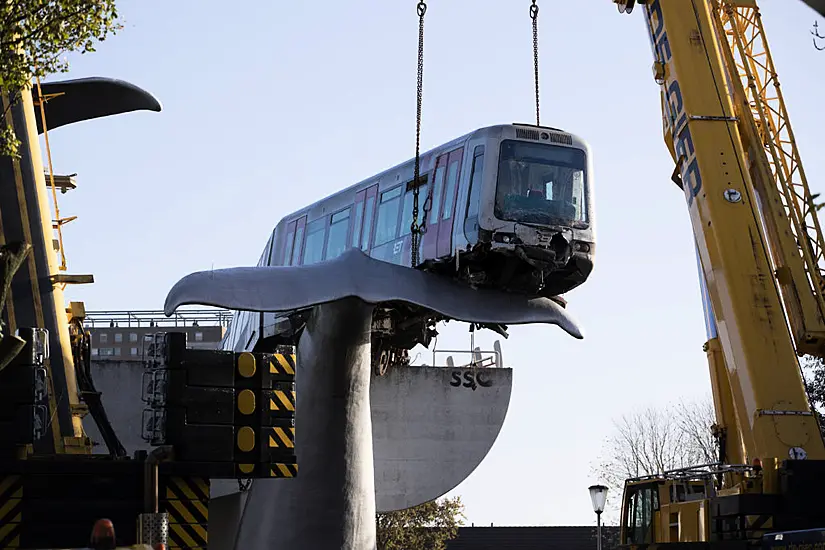 Salvage Operation Under Way To Rescue Train Caught By Whale Sculpture