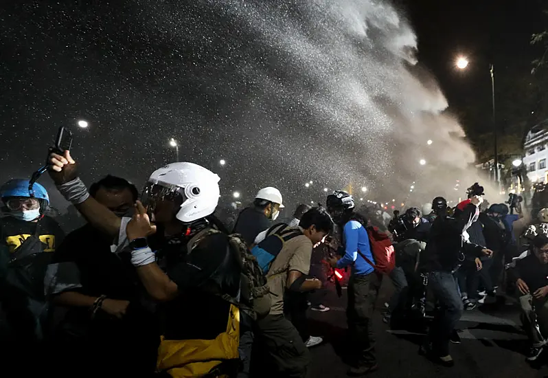 Thai Police Use Water Cannons On Pro-Democracy Protesters