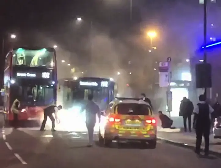 Footage Shows Man Lighting Fire After Car Crashes Into London Police Station