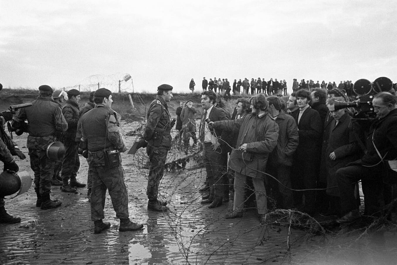 John Hume, Addressing A British Army Officer During An Anti-Internment Demonstration. Photo: Pa Images