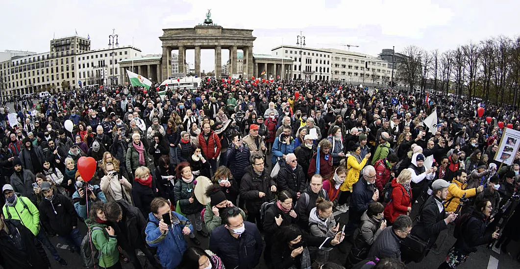 German Police Use Water Cannons On Coronavirus Protesters In Berlin