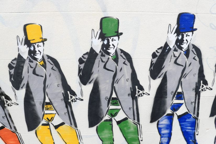Rainbow Mural Of Churchill In Stockings And Suspenders Allowed To Stay In Place