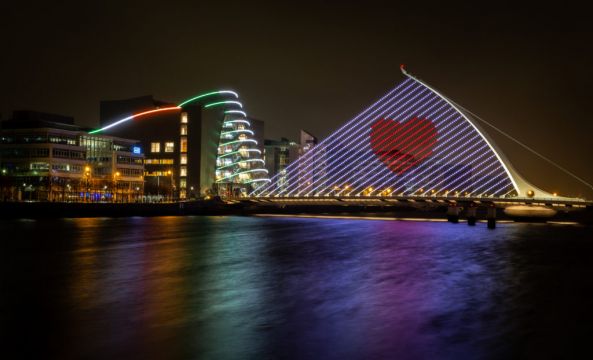 Artwork Illuminates Dublin Bridge In Tribute To 'Movember' Campaigner