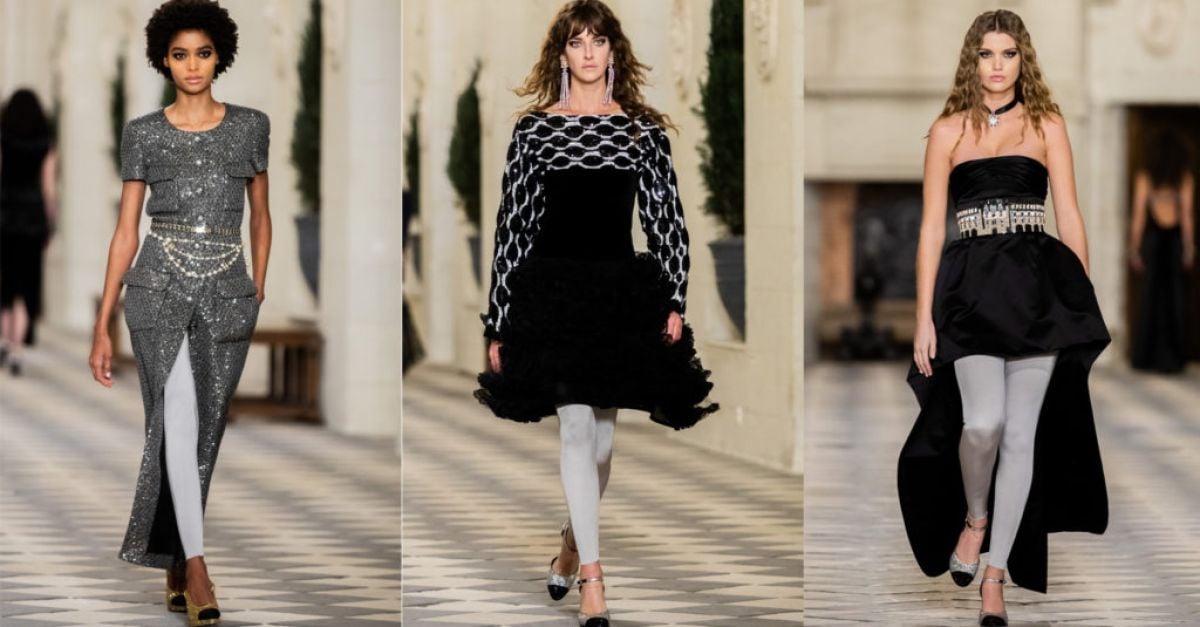 Chanel throws it back to the Noughties with leggings under dresses