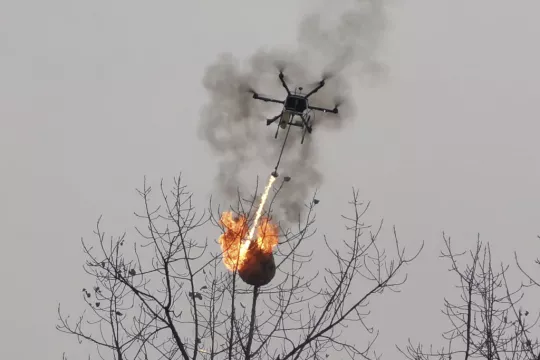 Overkill: Flamethrower Drone Incinerates Wasp Nests In China