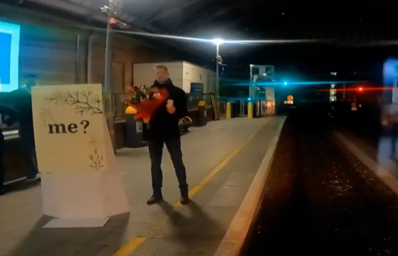 Dart Driver Arrives To Marriage Proposal At Pearse Street Station