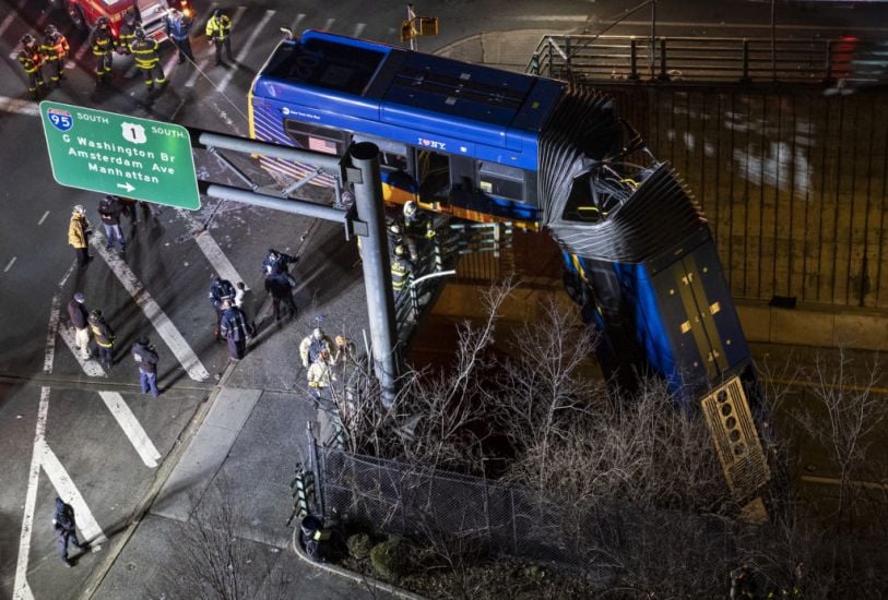 Bus Left Dangling From Overpass After New York Crash