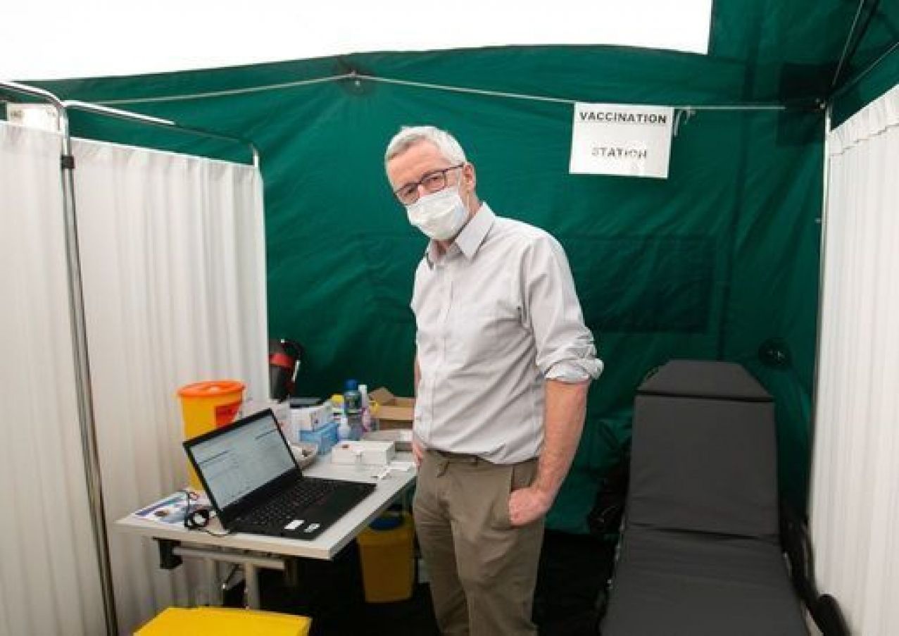 National Director Hse Quality Improvement Division Dr Philip Crowley At The Vaccination Centre In Phoenix Park, Dublin, As Mass Vaccination Drive For Gps And Practice Nurses Has Begun In Ireland.