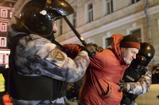 Hundreds Held In Protests After Russian Court Orders Alexei Navalny To Prison